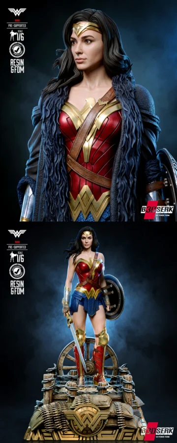 Wonder Woman Sculpture STL model for 3D printing