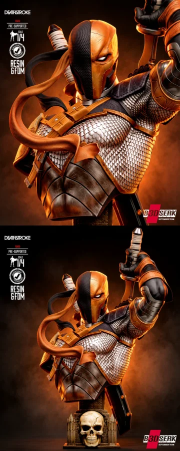 Deathstroke Portrait Bust STL model for 3D printing