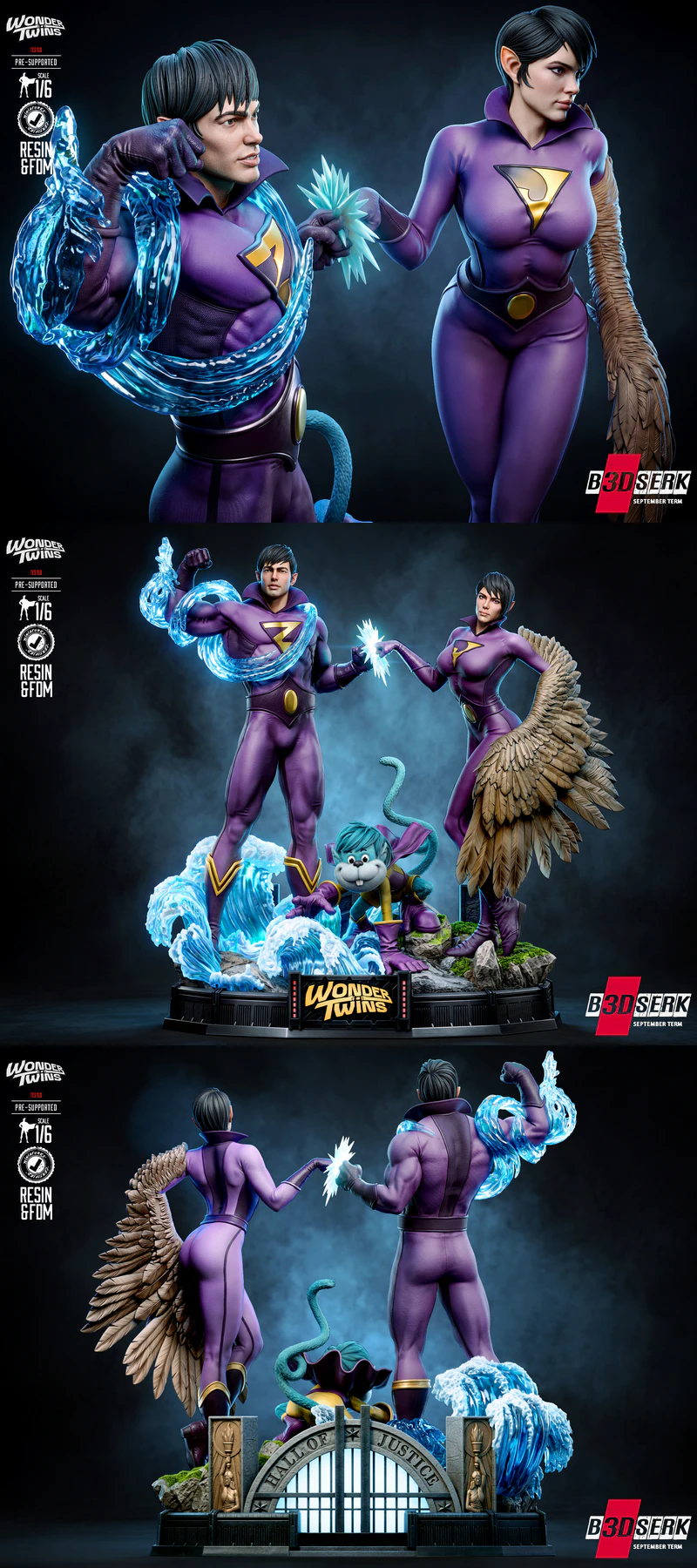 Wonder Twins Zan and Jayna Diorama STL model for 3D printing