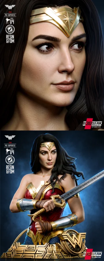 Wonder Woman Bust STL model for 3D printing