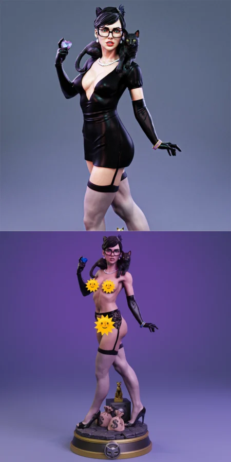 Catwoman Bombshell STL model for 3D printing