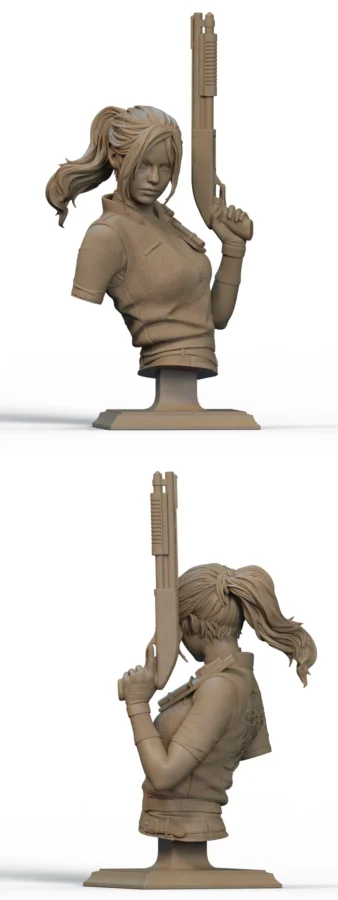 Claire Bust STL model for 3D printing