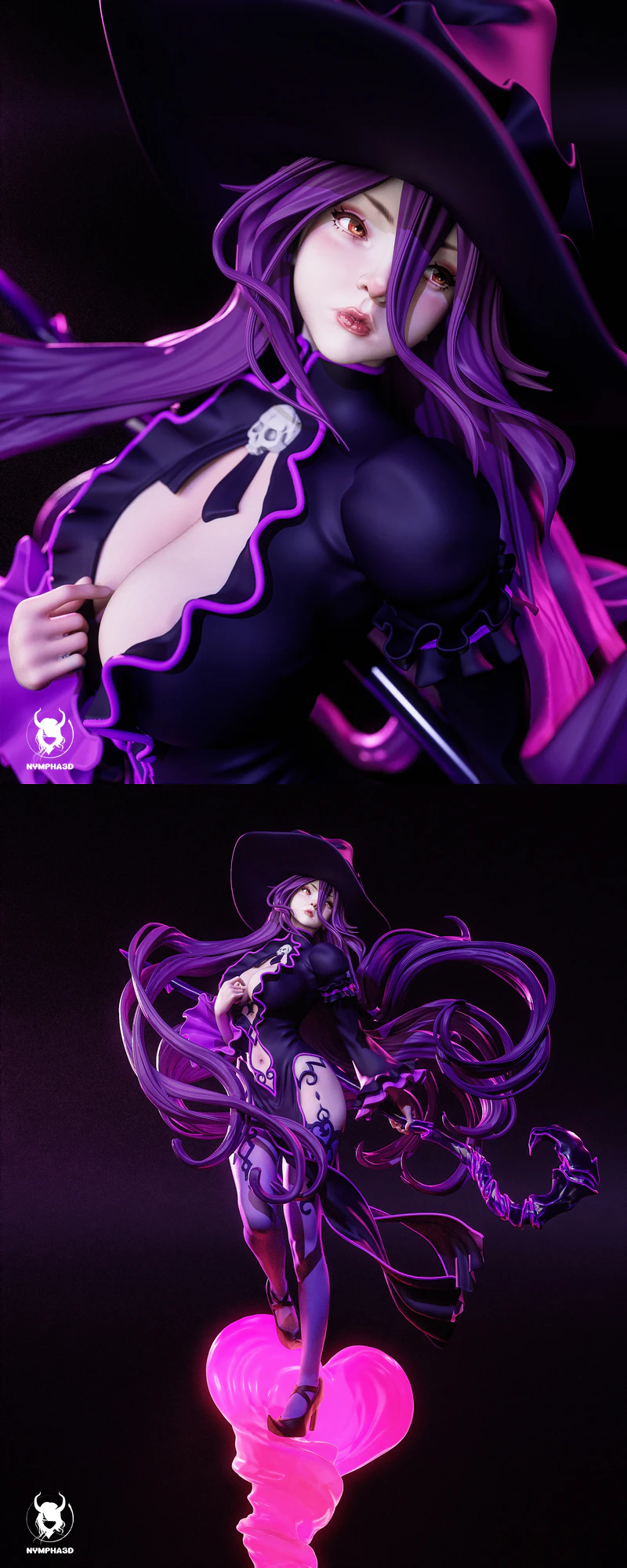 Dark Mage Monster Girl Encyclopedia STL model for 3D printing
