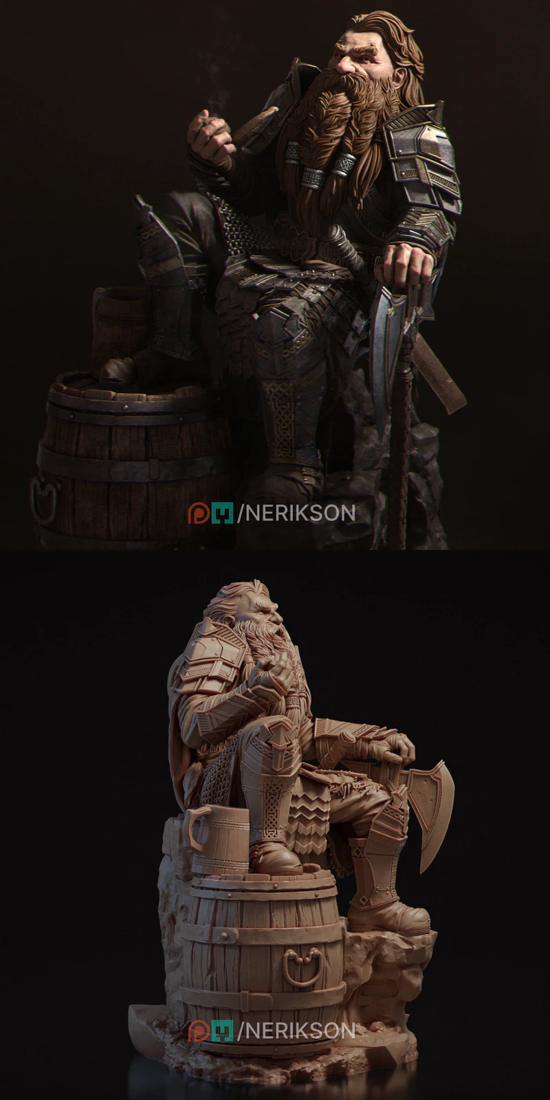 Durvak The Mountain Dwarf STL model for 3D printing