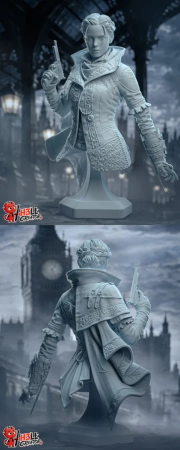 Evie Frye Bust STL model for 3D printing