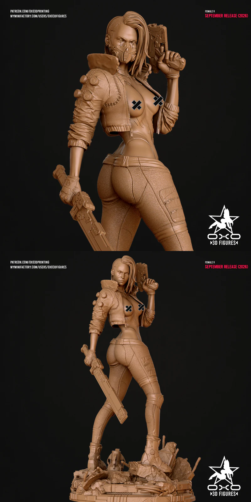 Female V CyberPunk Extra STL model for 3D printing