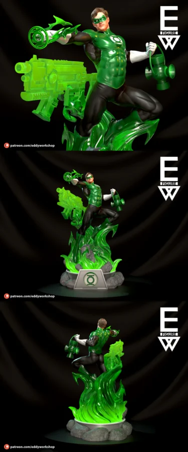 Green Lantern STL model for 3D printing