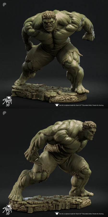 Hulk Unwebbed STL model for 3D printing