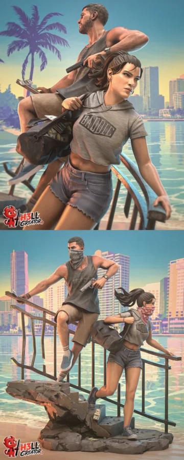 Jason and Lucia GTA VI – Grand Theft Auto VI STL model for 3D printing