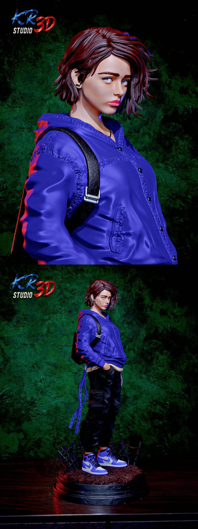 Jill Valentine Cyberpunk Edition STL model for 3D printing
