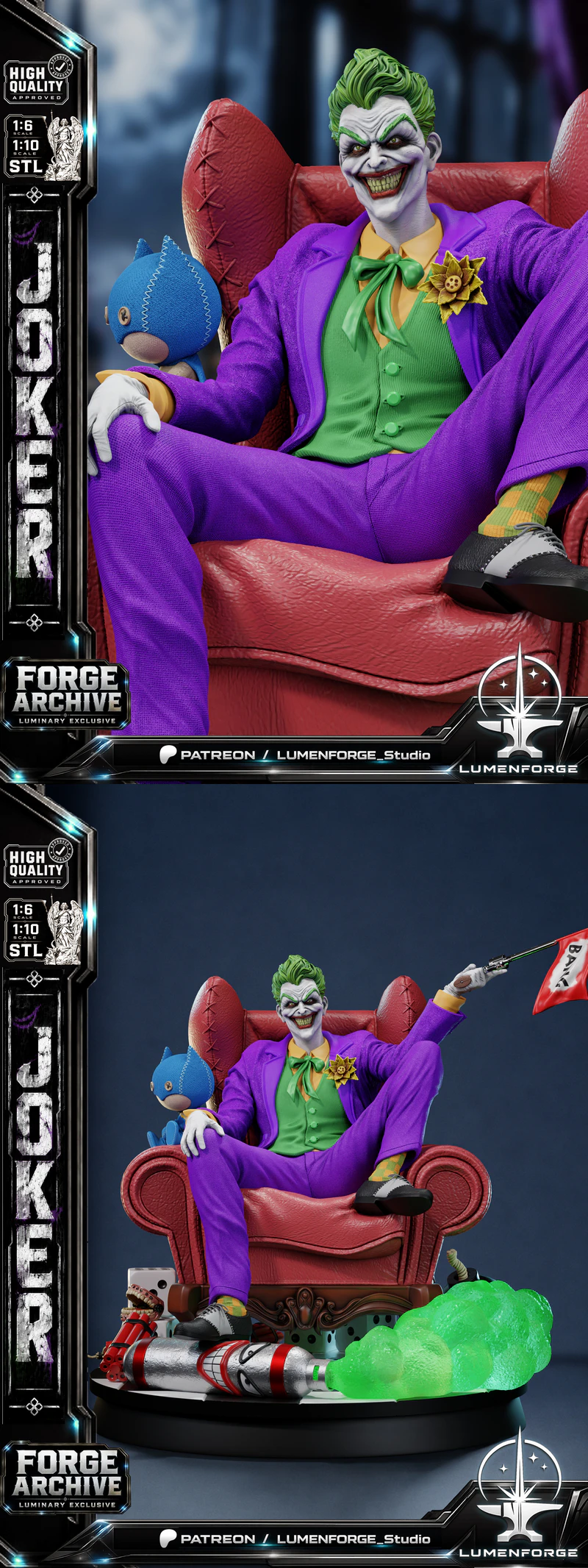 Joker STL model for 3D printing