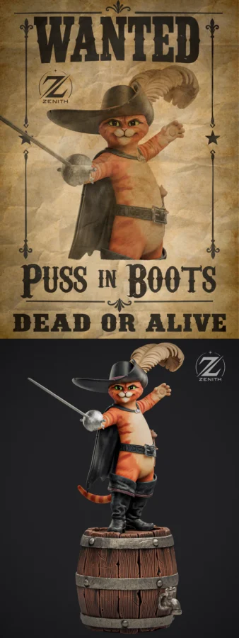 PUSS IN BOOTS STL model for 3D printing