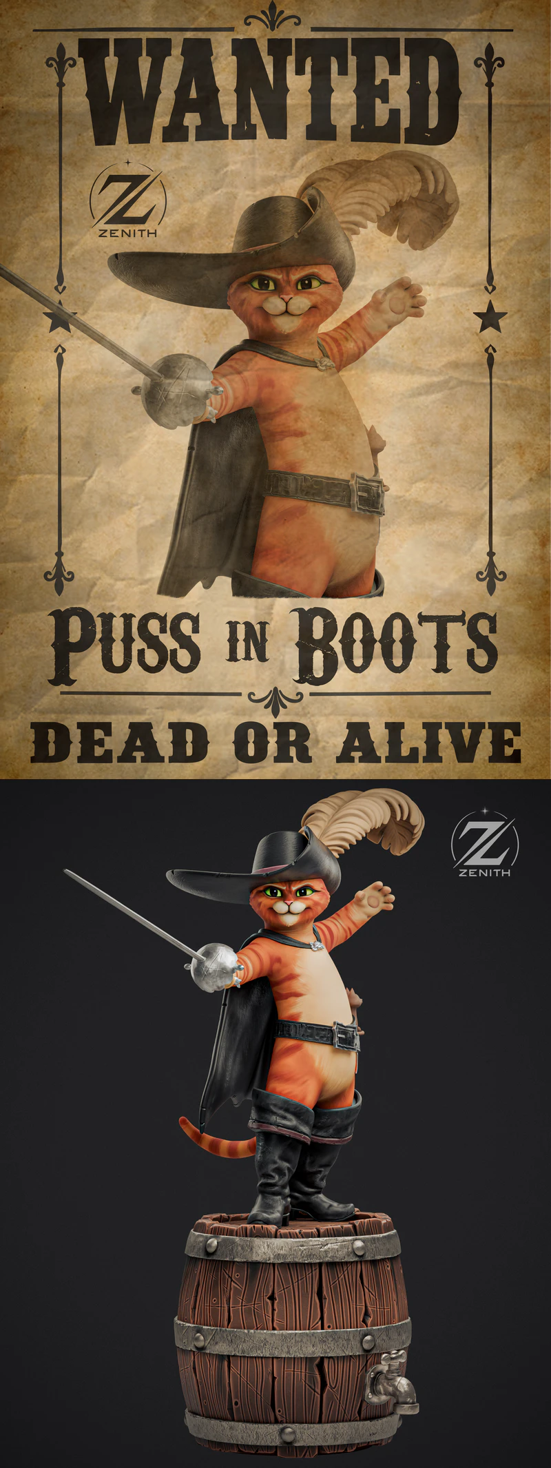 PUSS IN BOOTS STL model for 3D printing