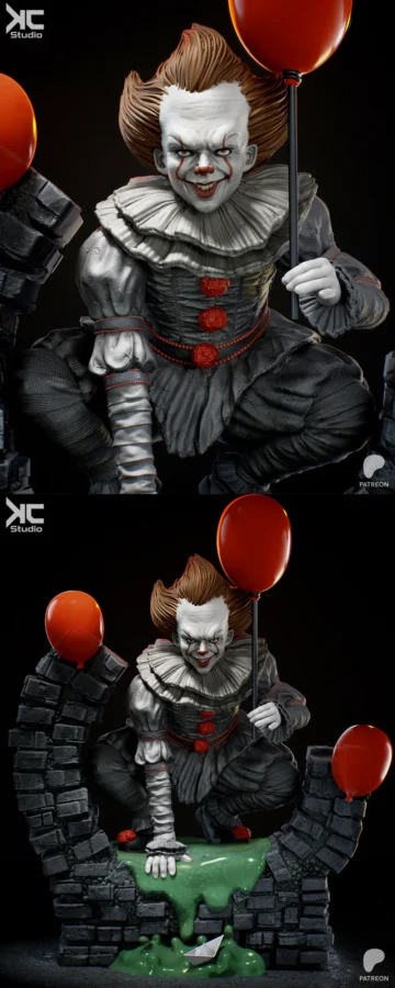 Pennywise – IT fanart STL model for 3D printing