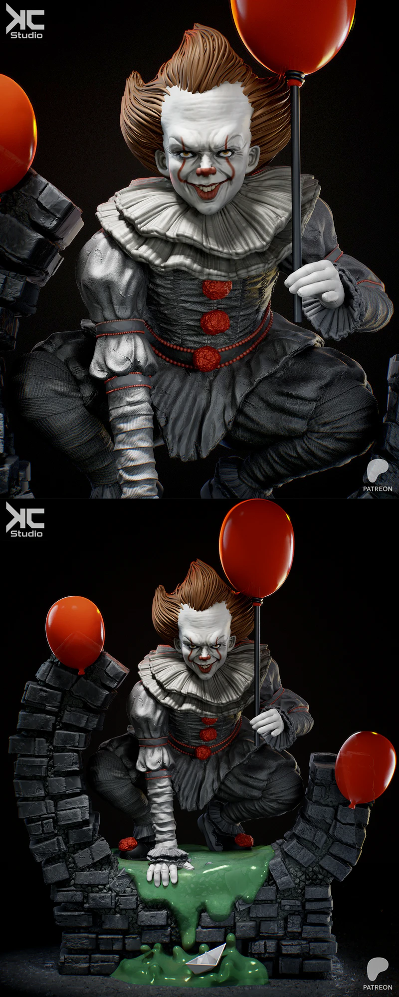 Pennywise – IT fanart STL model for 3D printing