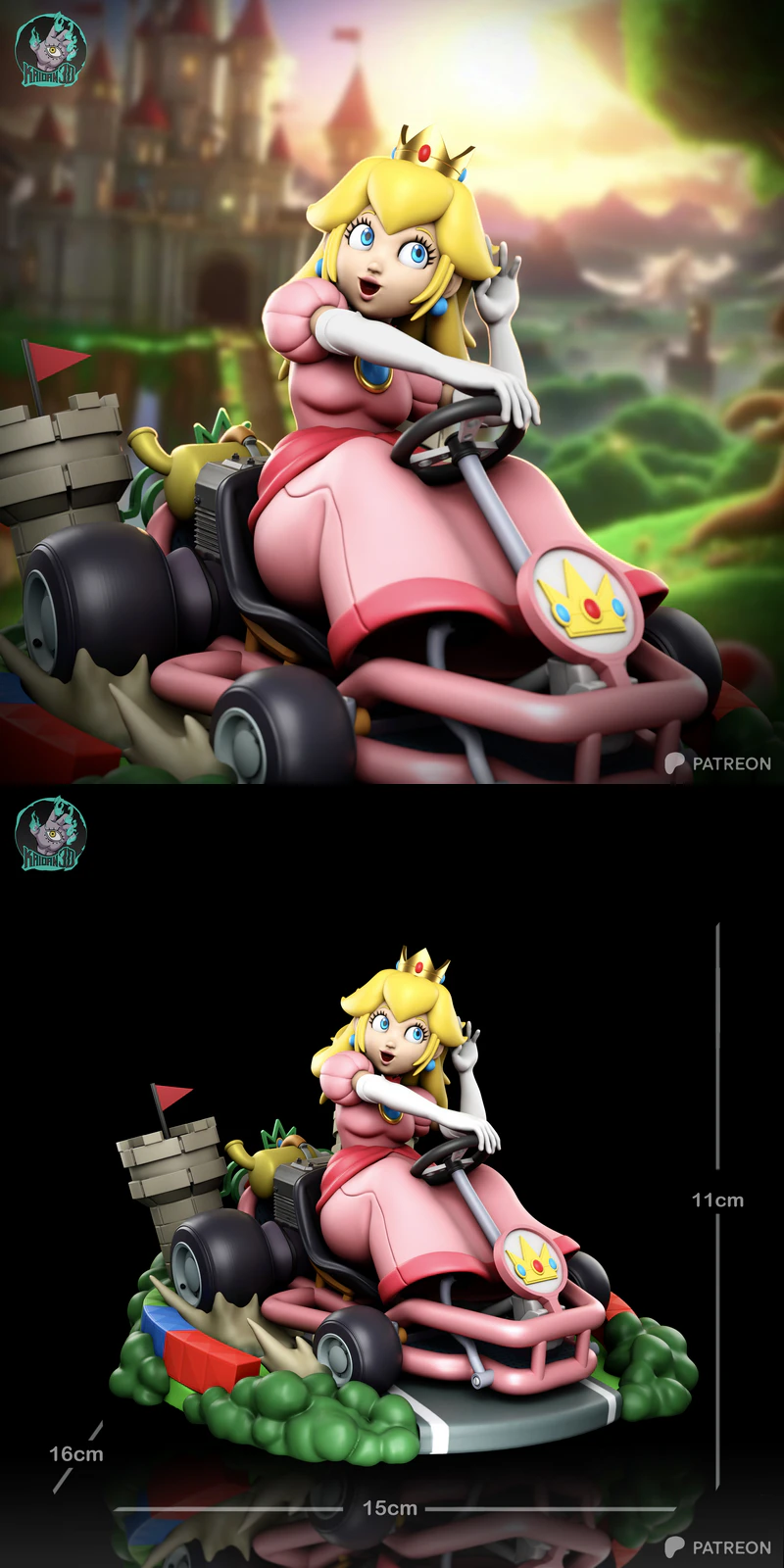 Princess Peach STL model for 3D printing