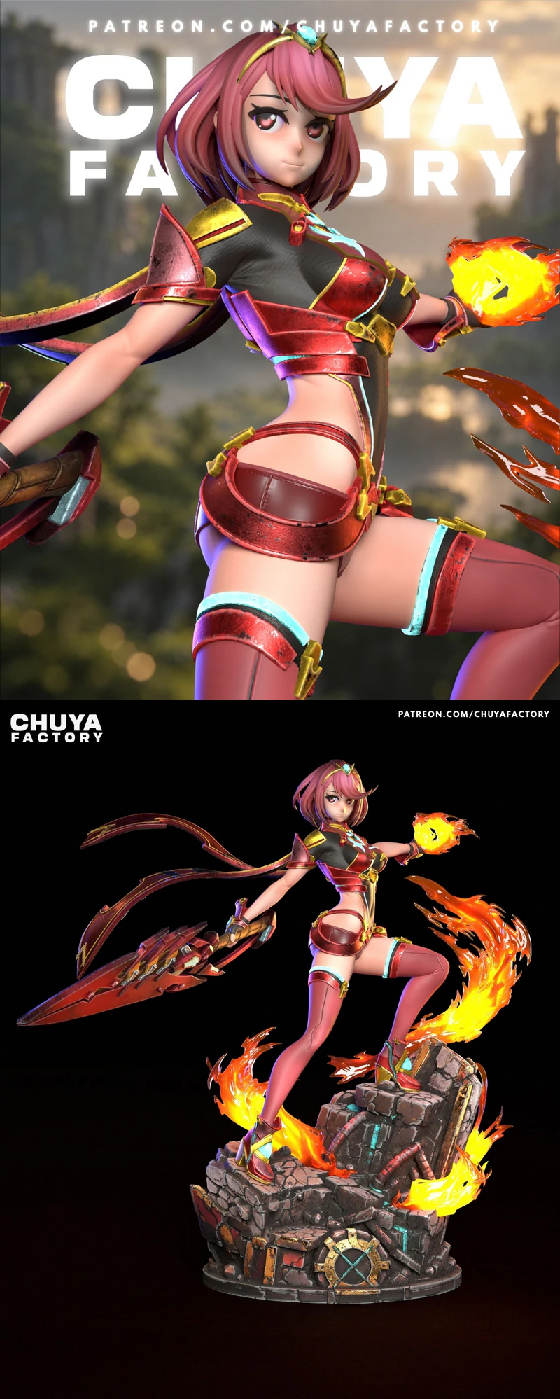 Pyra Xenoblade STL model for 3D printing