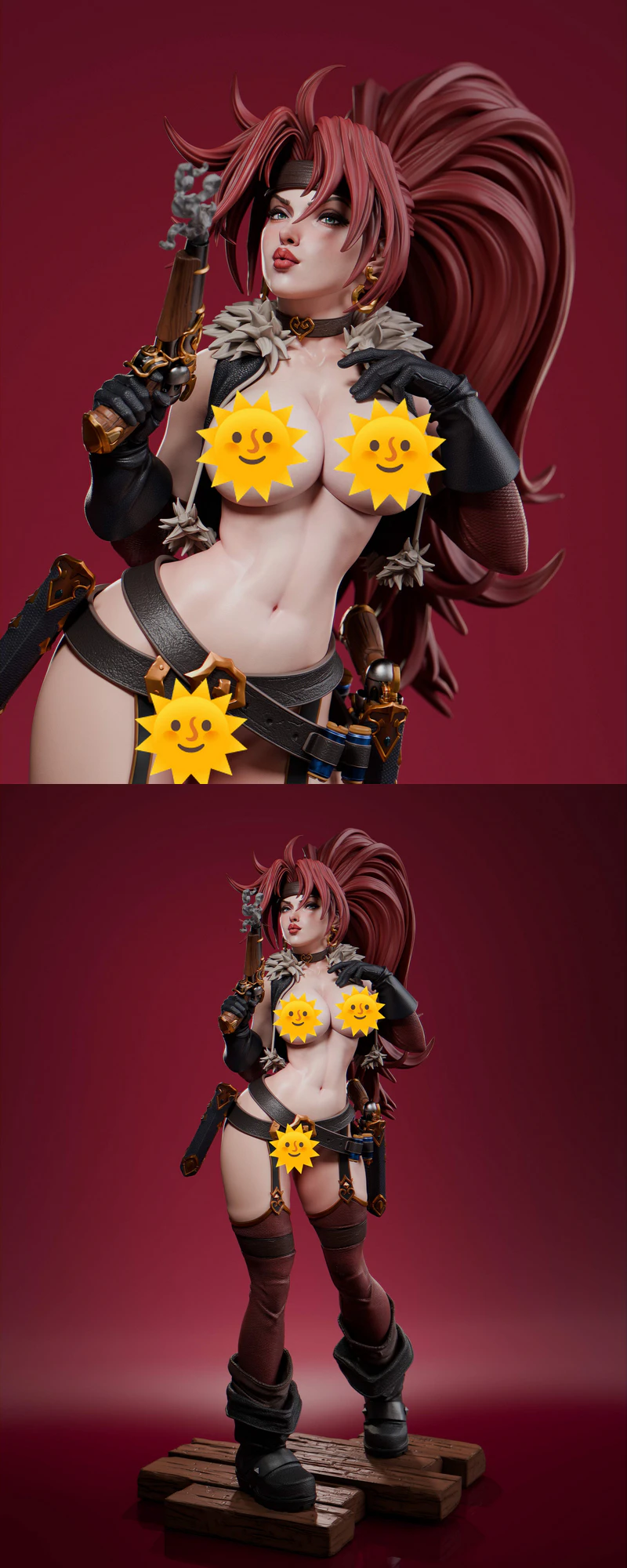 Red Monika Battle Chasers Extra STL model for 3D printing