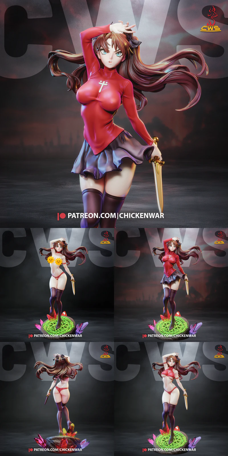 Rin Tohsaka STL model for 3D printing
