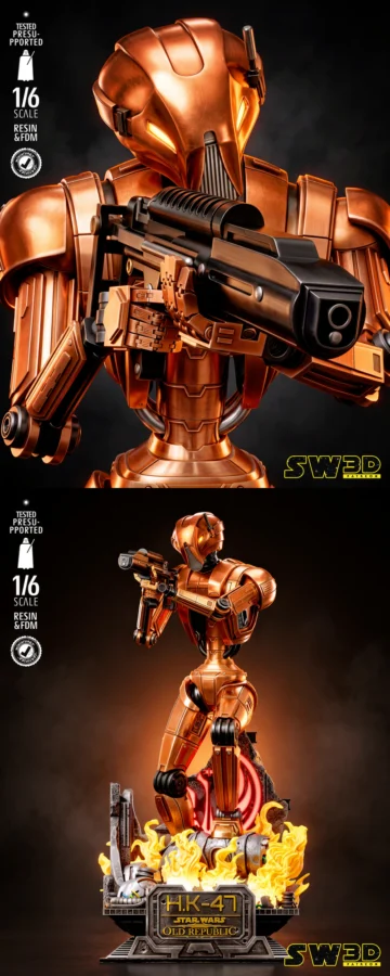 HK47 Droid Sculpture STL model for 3D printing