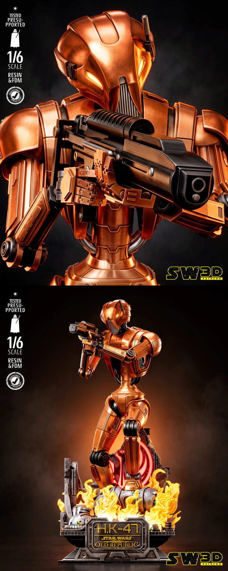 HK47 Droid Sculpture STL model for 3D printing