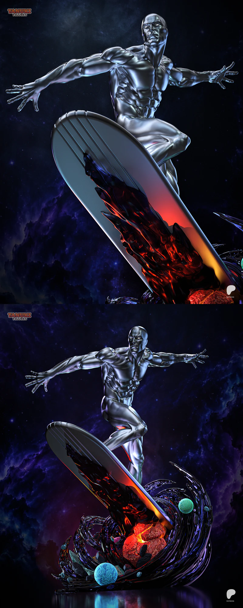 Silver Surfer STL model for 3D printing