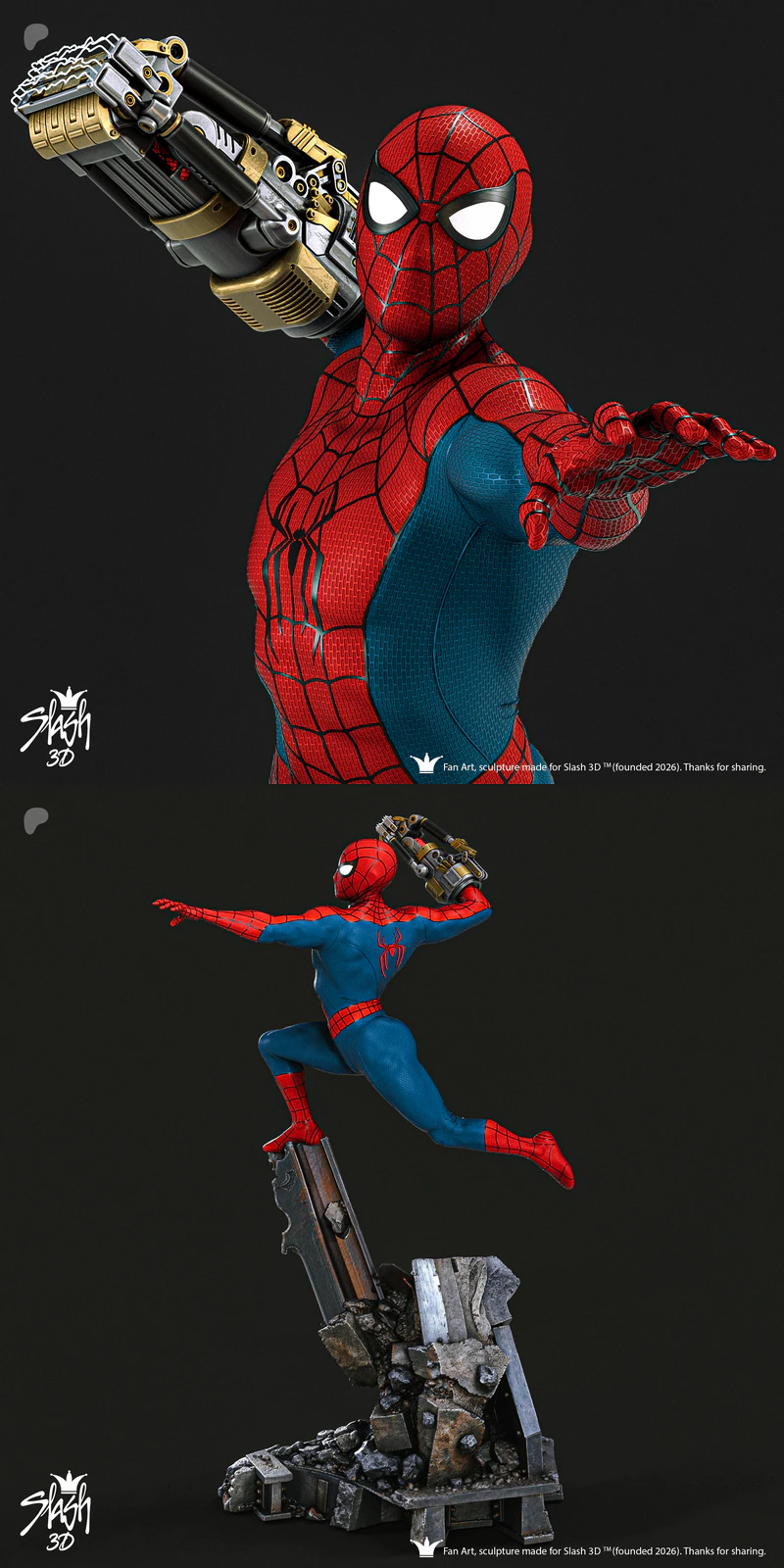 Spiderman STL model for 3D printing
