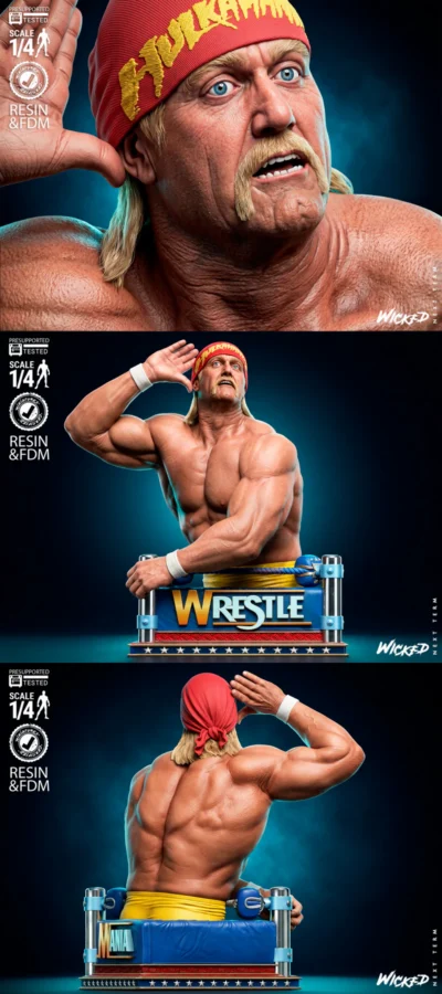Hulk Hogan Bust STL model for 3D printing