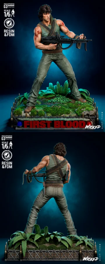 John Rambo Sculpture STL model for 3D printing