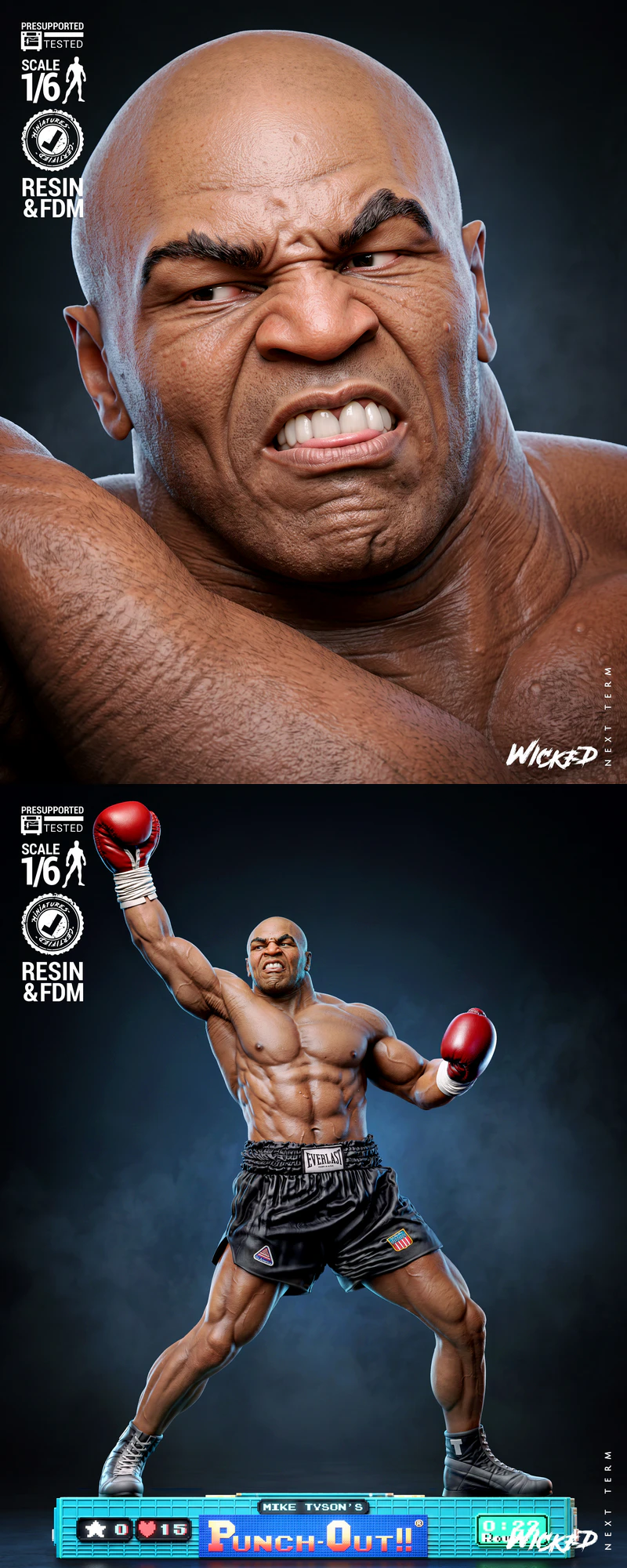 Mike Tyson Sculpture STL model for 3D printing