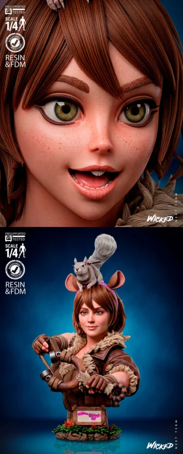 Squirrel Girl Bust Portrait STL model for 3D printing