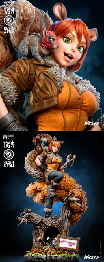 Squirrel Girl Sculpture STL model for 3D printing
