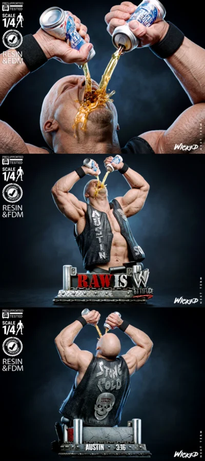 Steve Austin Bust STL model for 3D printing
