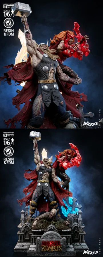 Thor and Wanda Diorama STL model for 3D printing