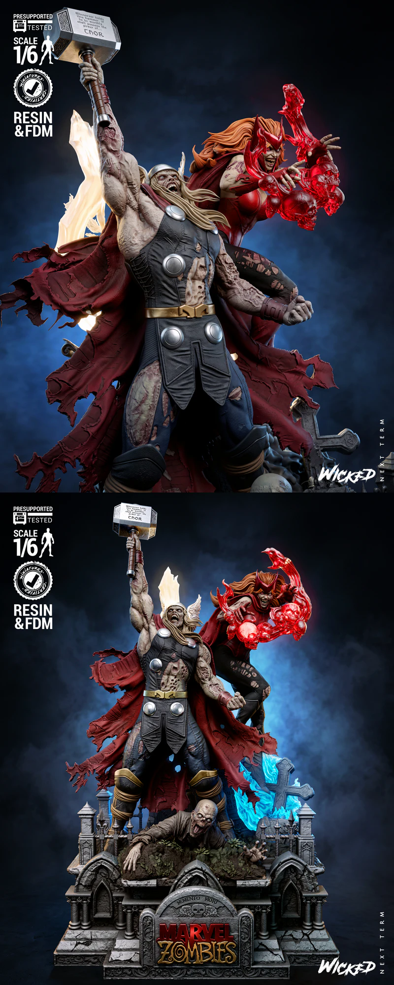 Thor and Wanda Diorama STL model for 3D printing