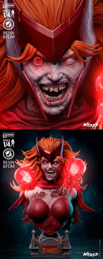 Wanda Zombie Portrait Bust STL model for 3D printing