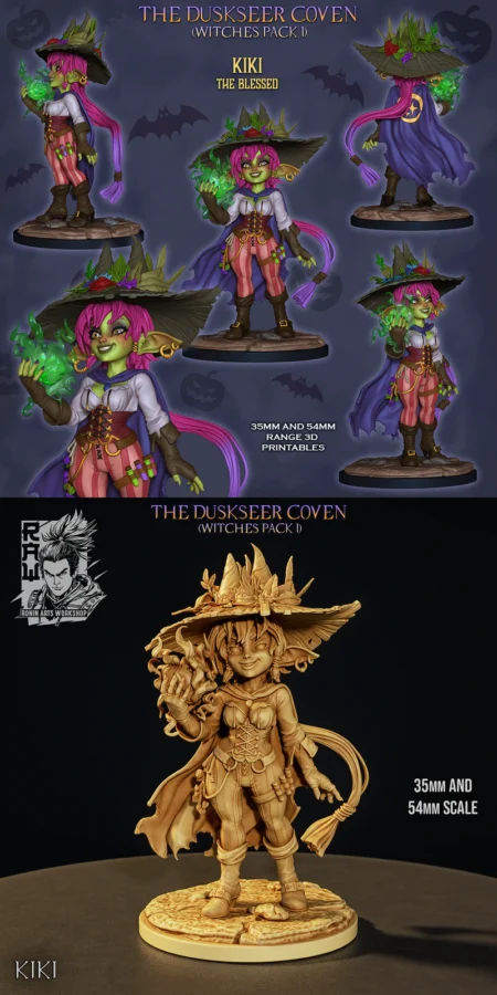 Witch Kiki The Blessed STL model for 3D printing