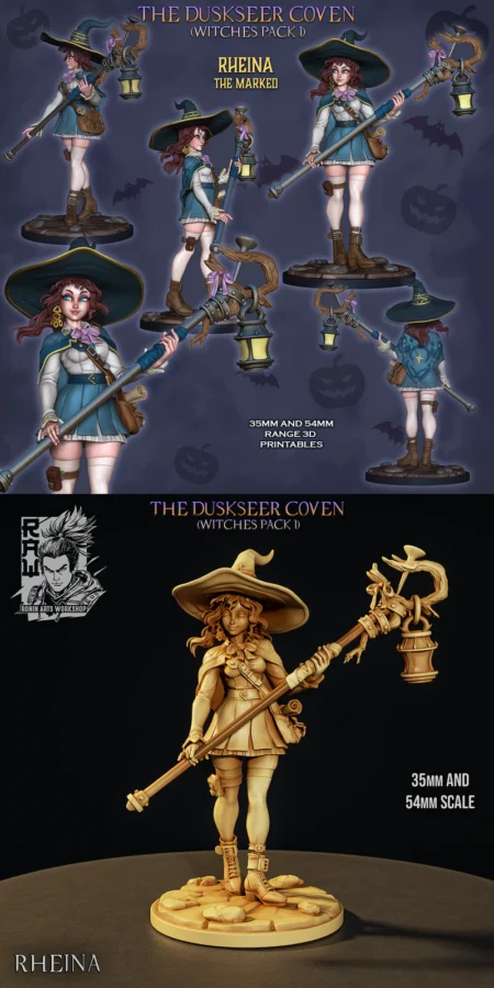 Witch Rheina The Marked STL model for 3D printing