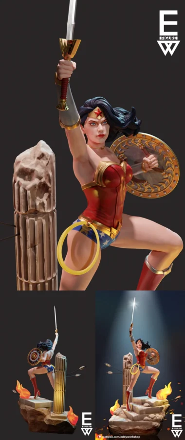 Wonder Woman STL model for 3D printing